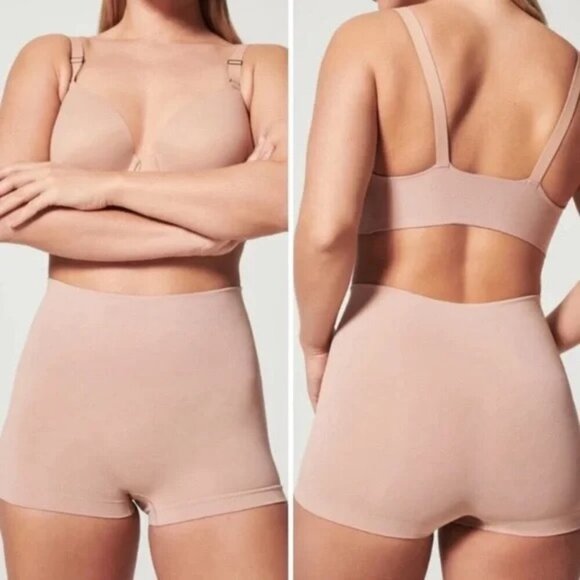 SPANX Power Shorty Everyday Shaping Panties Boyshorts Vintage Rose Small 2 Pairs - Picture 1 of 14